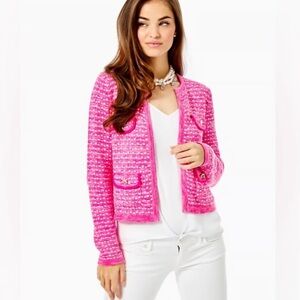 Lilly Pulitzer Kienna Cardigan Pink Tango Size Large